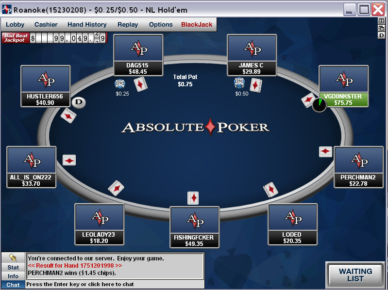 Absolute Poker screenshot 1