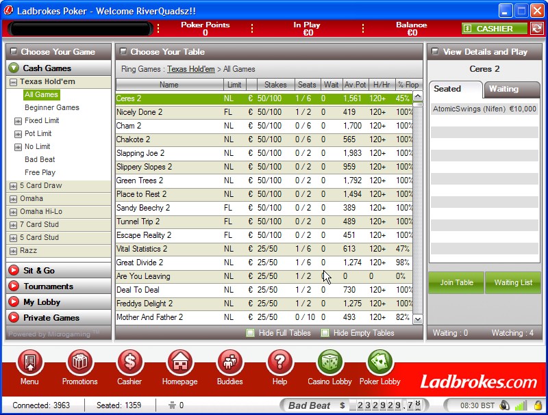 Ladbrokes Poker screenshot 2