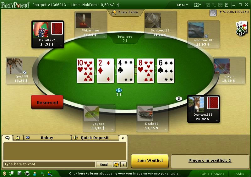Party Poker screenshot 1