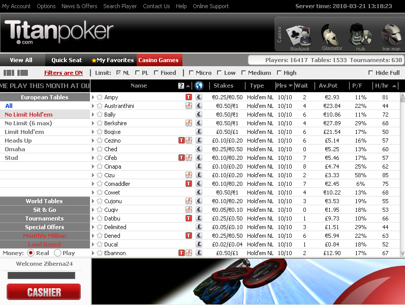 Titan Poker screenshot 2